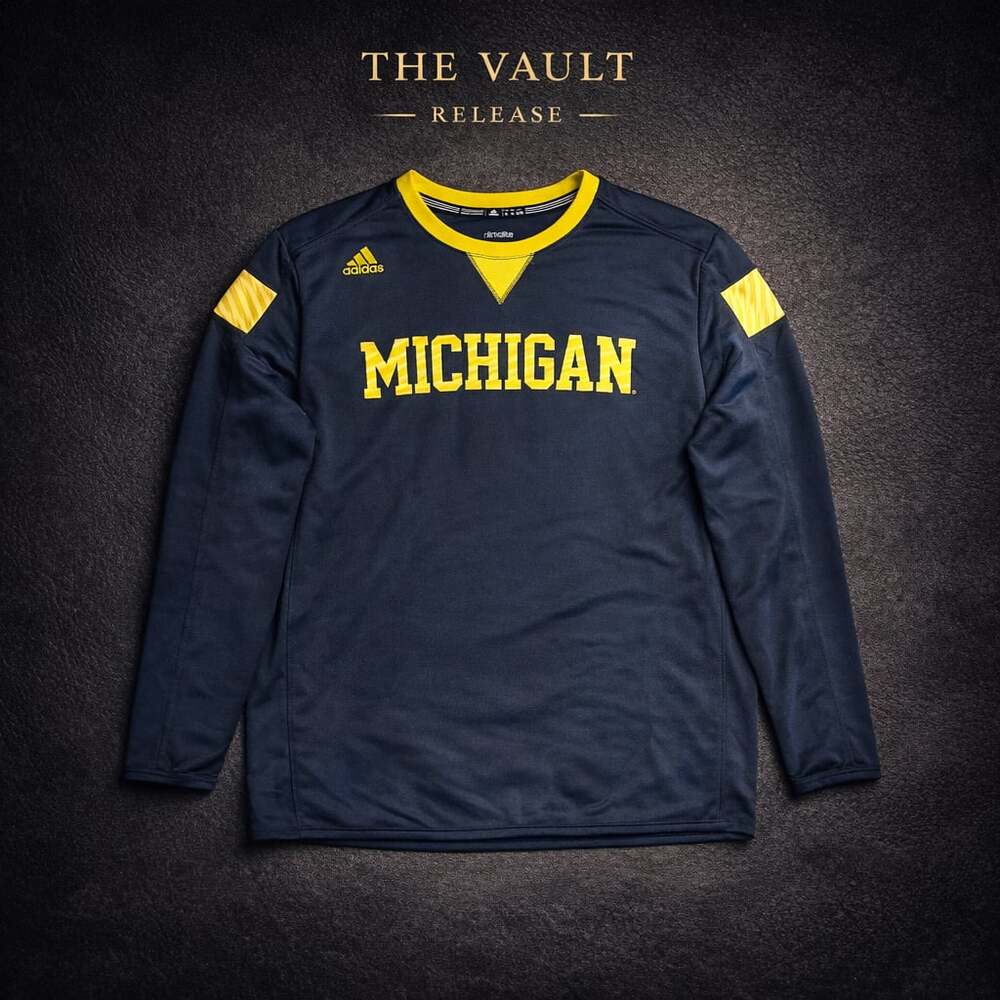 Adidas Michigan Wolverines Climalite Long Sleeve Performance Warm-Up Jersey